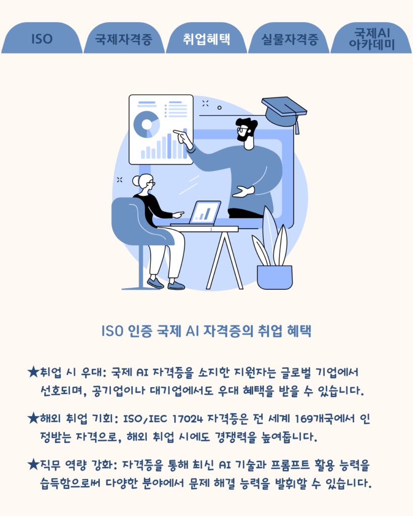 ISO 인증 국제 AI 자격증의 취업혜택